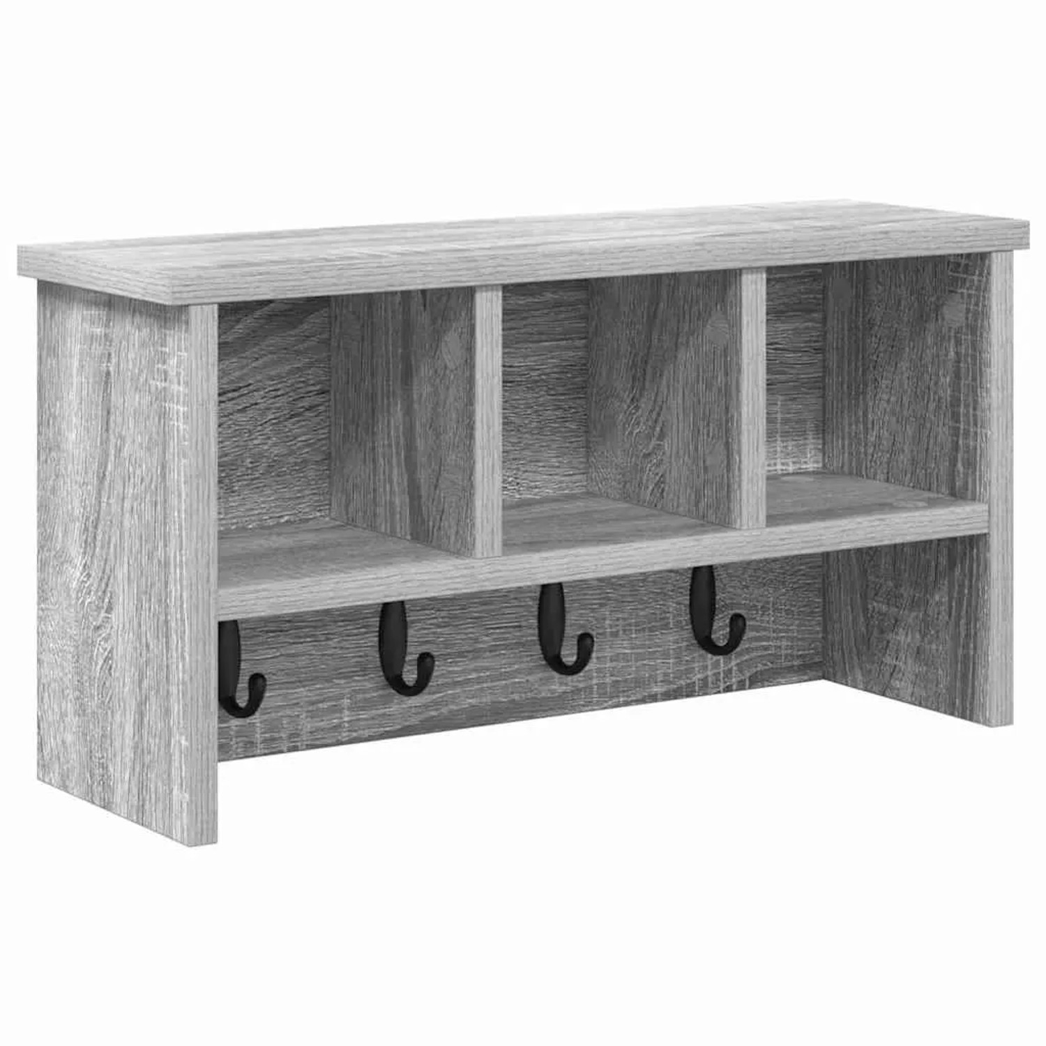 vidaXL Wandmontierter Kleiderständer Grau Sonoma 50 x 16 x 26 cm 874312
