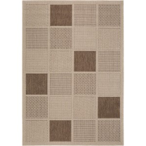 Andiamo Outdoorteppich Utah Beige, 120x170 cm, mit quadratischem Muster.