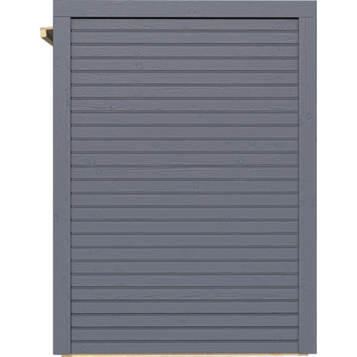 Detailansicht: Anthrazitfarbener Bertilo Gartenschrank Box Bike aus FSC®-Holz mit Rhombusprofil.