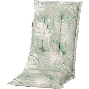 Madison Niederlehner Auflage Outdoor Dotan Grün, 105x50cm, mit tropischem Blattmuster.