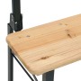 Detailansicht: Klappbares Biertisch-Set aus Tannenholz mit Metallgestell. Gartenmöbel für Picknick und Grill.