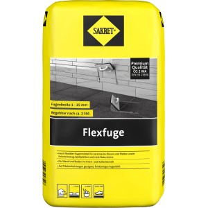 Sakret Flexfuge Dunkelgrau 15kg: Sack Fugenmasse für Fliesen, Feinsteinzeug und Naturstein.