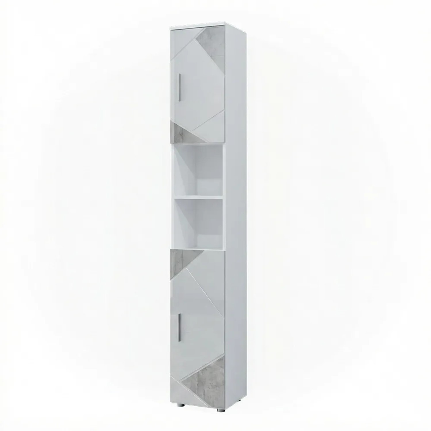 Vicco Badschrank Irma Weiß Hochglanz mit Einsätzen 30 x 192