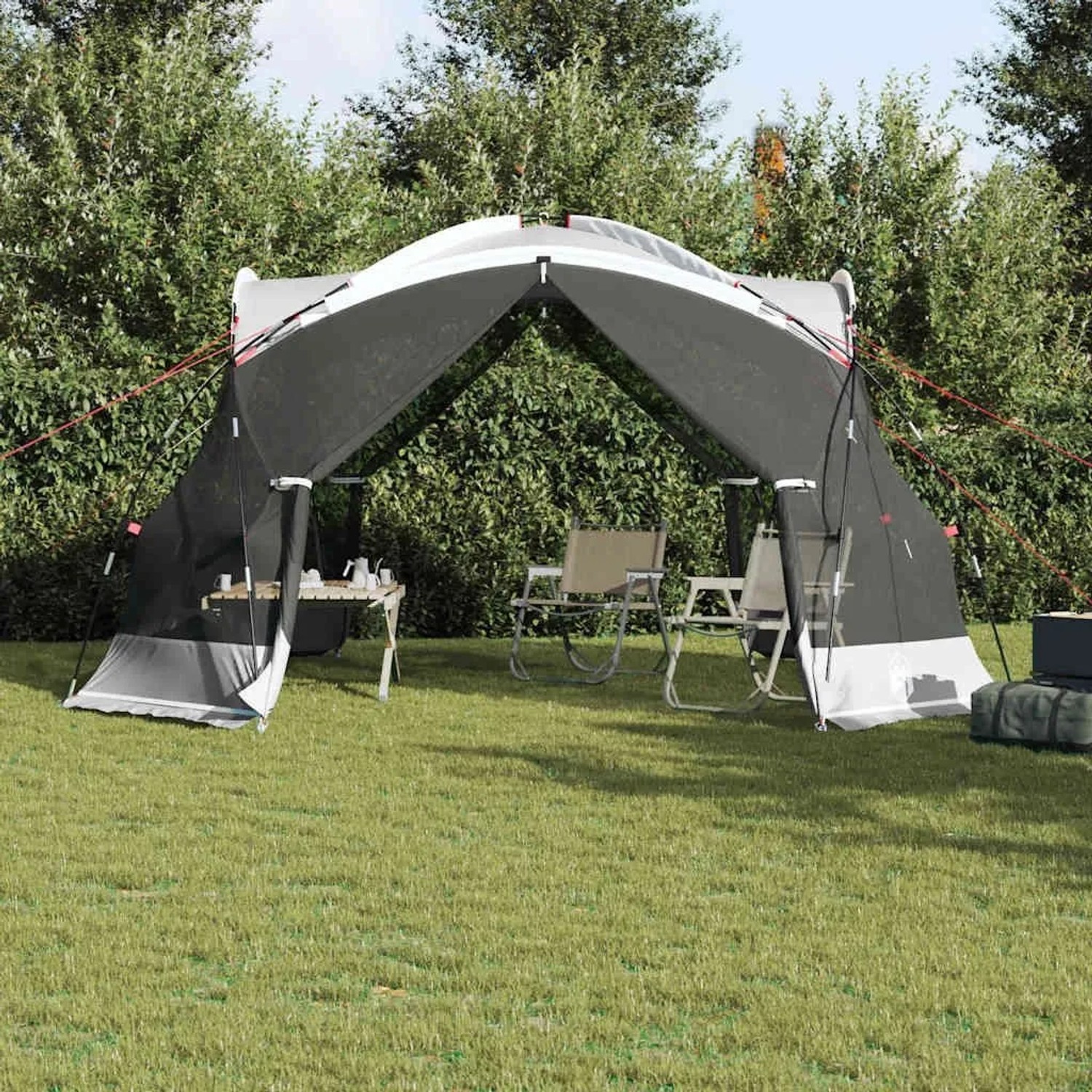 vidaXL Zelte mit Dach Grau 434 x 434 x 230 cm Polyester 4100696_3