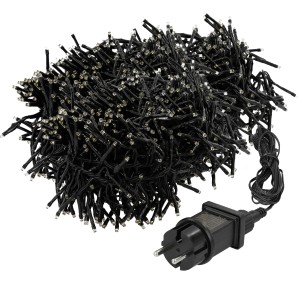 ECD Germany LED Büschel Lichterkette, 2016 warmweiße LEDs, Strombetrieb, Weihnachtsbeleuchtung.