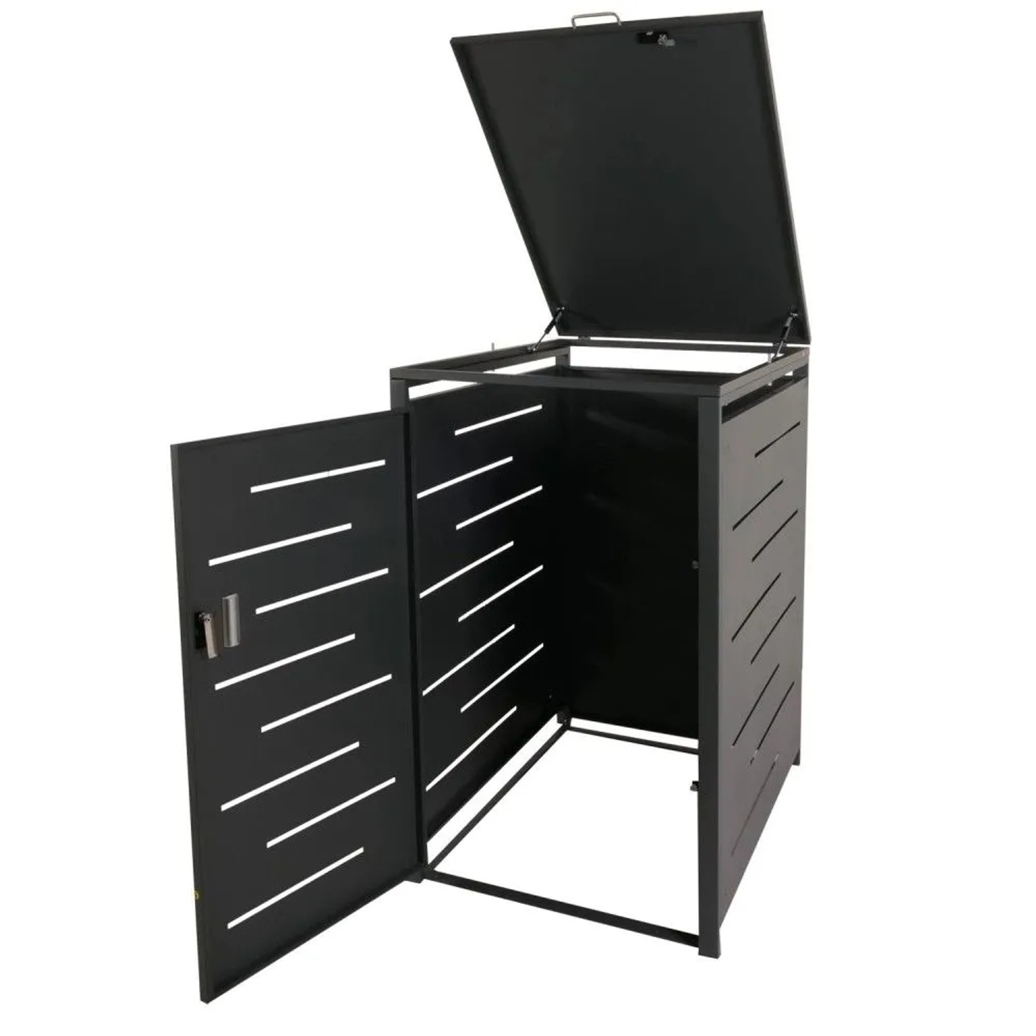 MCW 1er-/2er-Mülltonnenverkleidung E83 Anthrazit Stahl 39kg 116x71x98cm