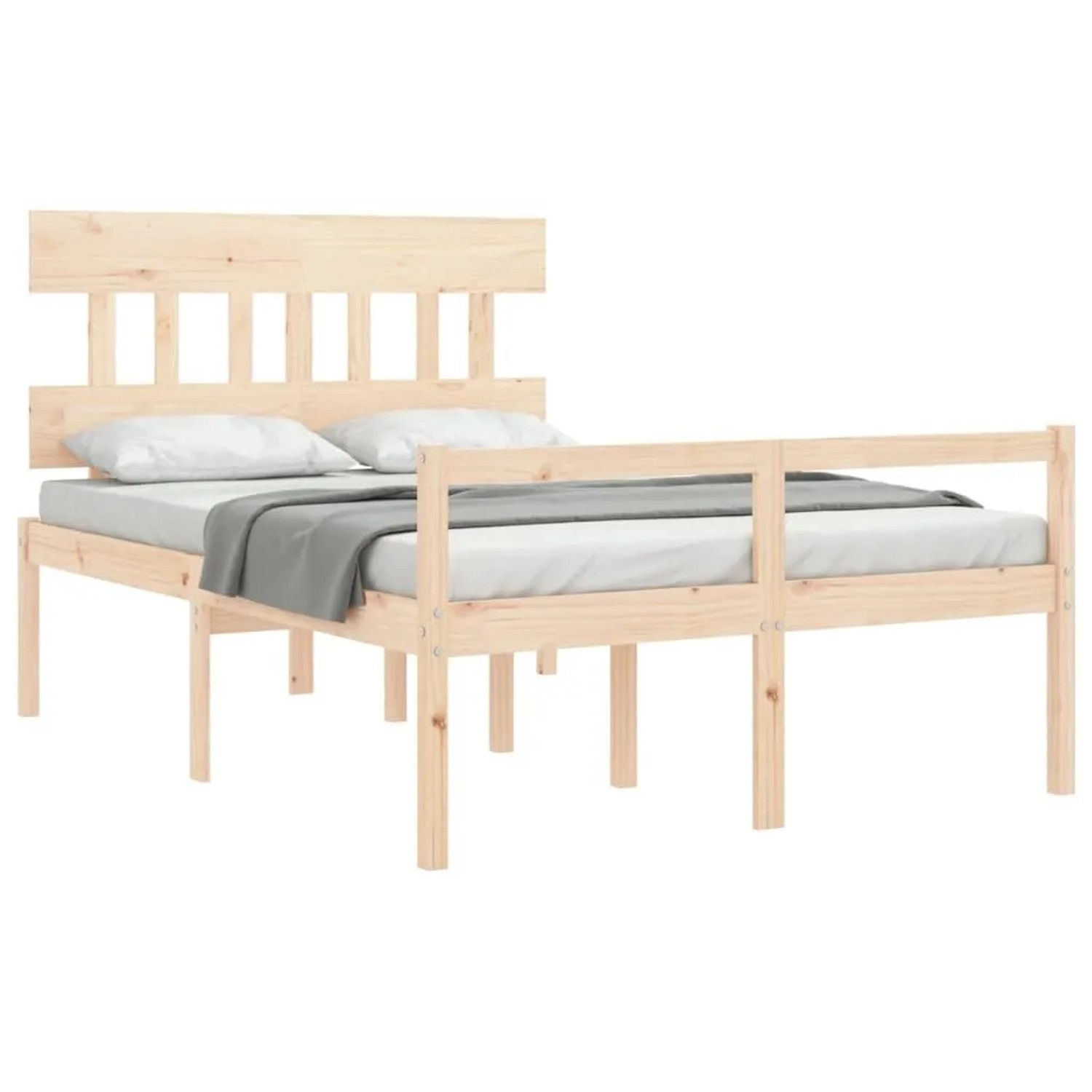 vidaXL Seniorenbett mit Kopfteil 140x190 cm Massivholz 3195396 günstig online kaufen