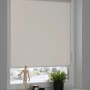 Beiges Schöner Wohnen Tageslicht-Rollo Tizia, 100x150 cm, am Fenster montiert.