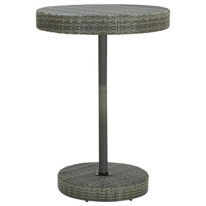 Grauer vidaXL Gartenbartisch aus Rattan, Teil eines 5-tlg. Gartenbar-Sets.