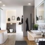 Modernes Badezimmer mit Whirl Einbauleuchten-Set für warmweißes Licht.