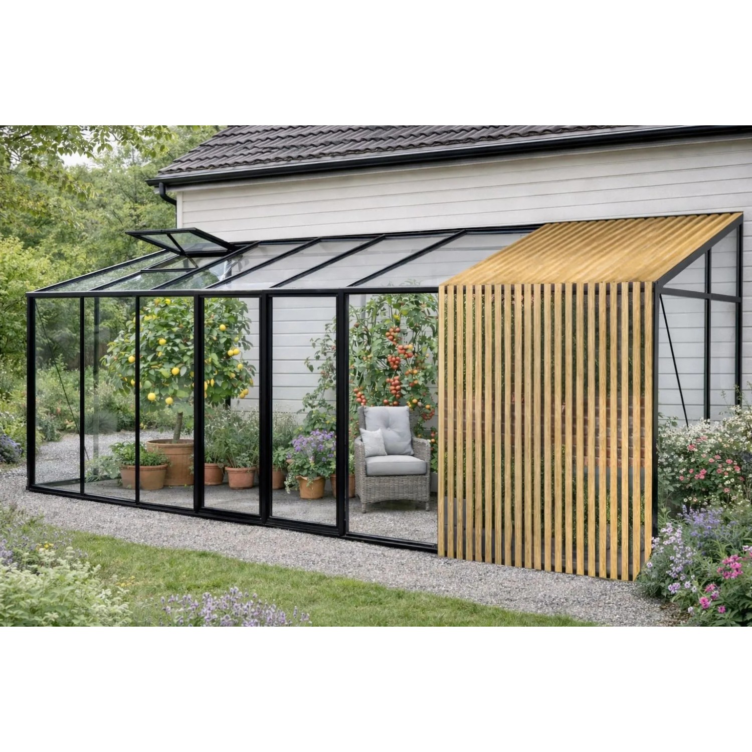 Bloomcabin Premium-Qualität Gewächshaus Wandgewächshaus mit Accoya Fusion GHLTAF12