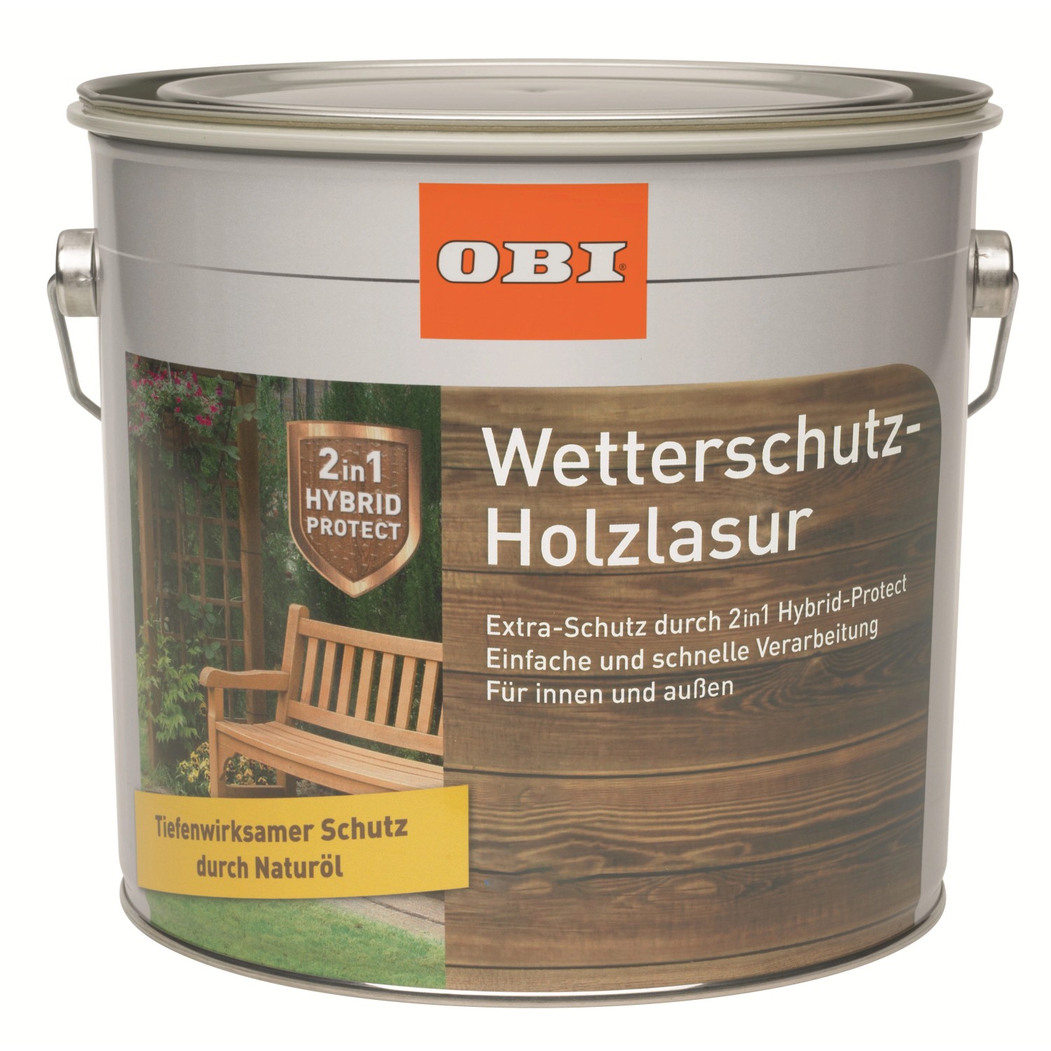OBI Wetterschutz-Holzlasur 2in1 Palisander 4 l