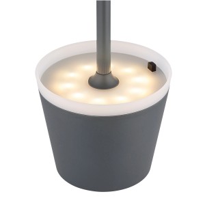 Globo Solarleuchte, anthrazitfarben, 41 cm, Metall, mit LED-Lichtern.