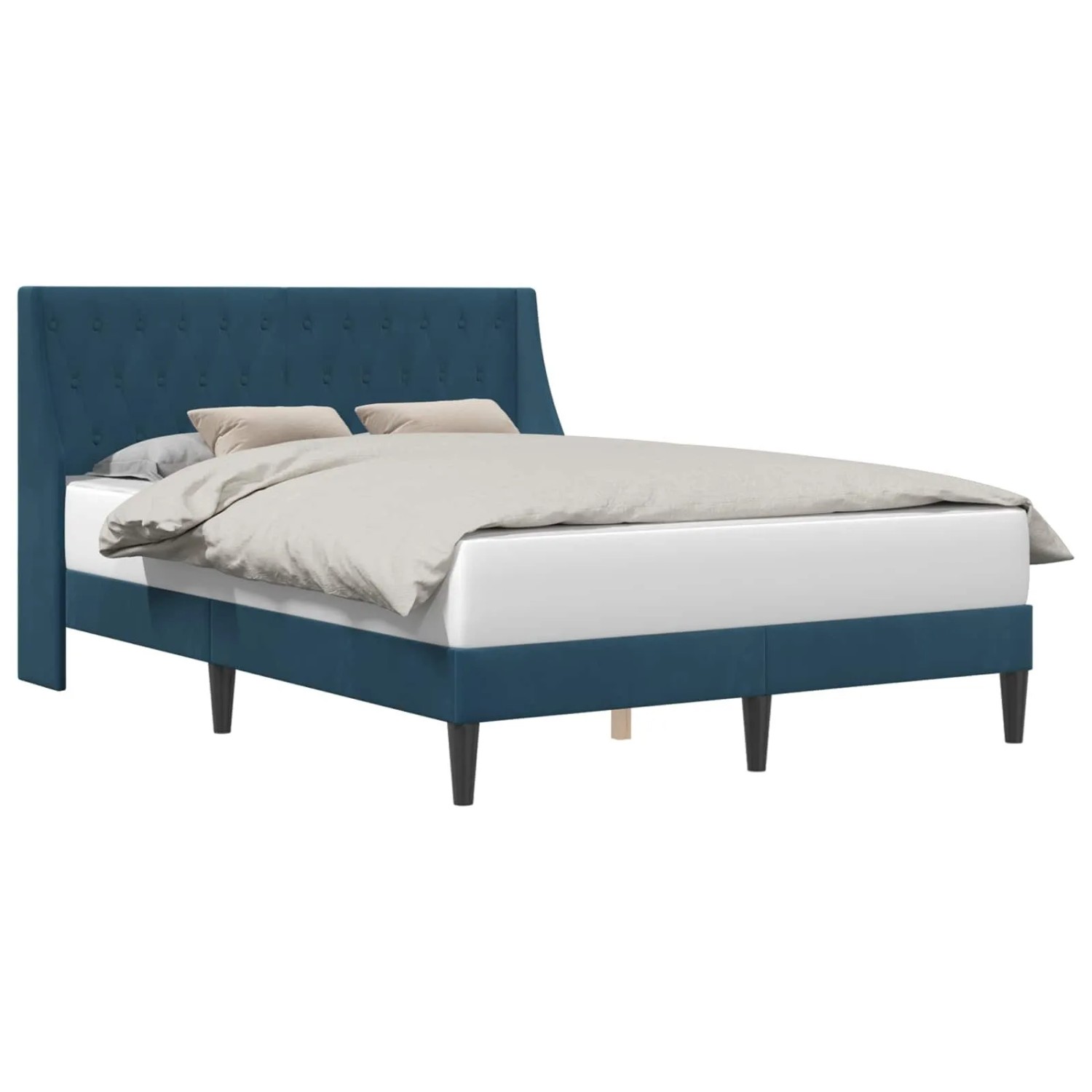 vidaXL Bettrahmen mit Kopfteil Blau 120 x 200 cm Samt 42027423