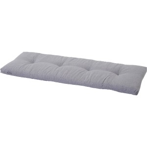 Graues Siena Garden Banksitzkissen Comfort, 110x44x7 cm, mit Steppung und Bindebändern.