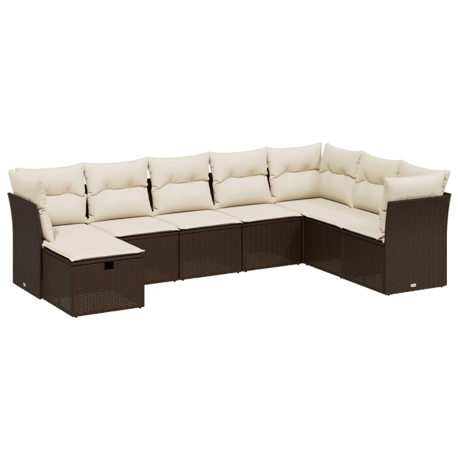 vidaXL 8-Tlg Garten-Sofagarnitur mit Kissen Braun Poly Rattan 3263279 günstig online kaufen