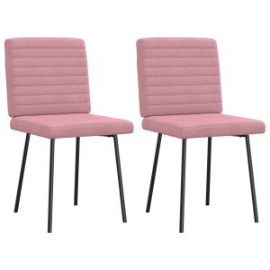 vidaXL Esszimmerstühle 2 Stk Rosa Samt 4101160