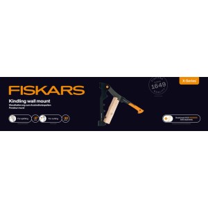 Fiskars Wandhalterung X-Series zum Anzündholzspalten, orange-schwarz.