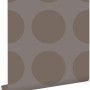 ESTAhome Vliestapete mit Kugeln auf Leinenstruktur in Taupe, 53cm breit.