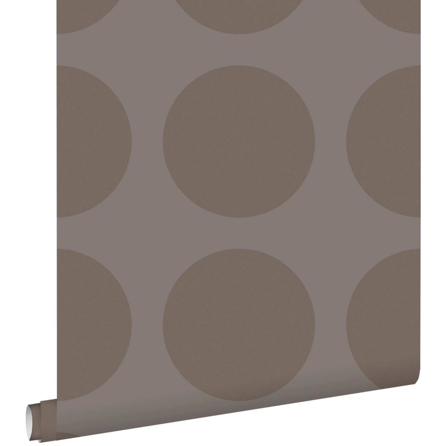 ESTAhome Tapete Kugeln Auf Leinenstruktur Taupe 53 cm x 10,05 m 135424 günstig online kaufen