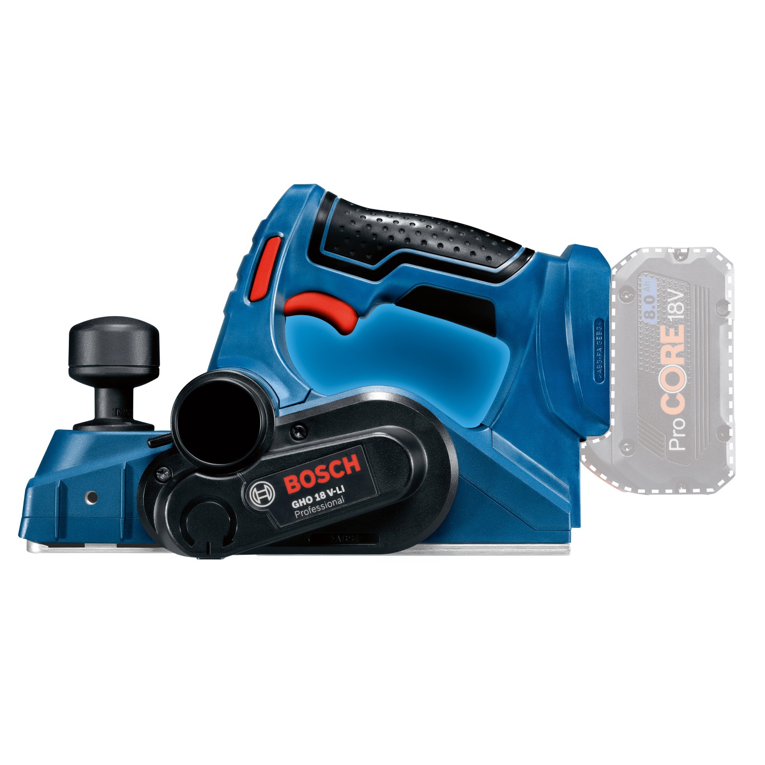 Bosch Professional Akku-Hobel GHO 18V-LI Solo, blauer Elektrohobel mit Akku