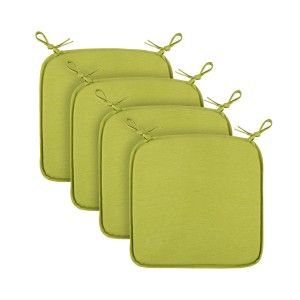 4er-Pack Bestlivings Stuhlkissen Canvas Grün, 38x38 cm, mit Bindebändern.