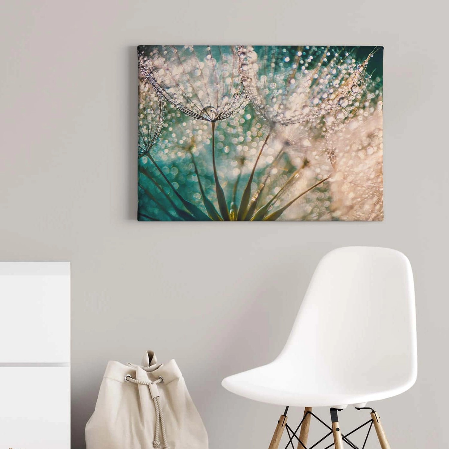 Bricoflor Leinwand Bild Mit Pusteblume Wandbild Mit Pflanze Und Morgentau S günstig online kaufen