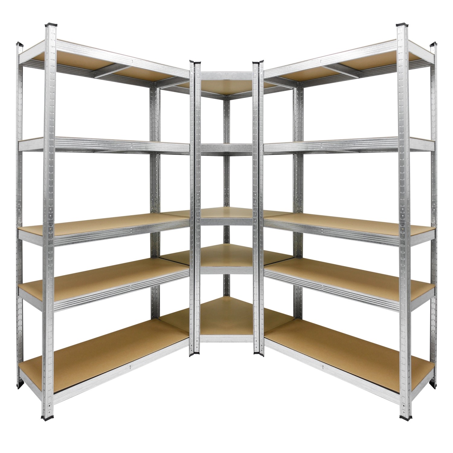 ECD Germany Regalsystem Set 2 Lagerregale 180x90x40 cm mit Eckregal 180x70x40cm