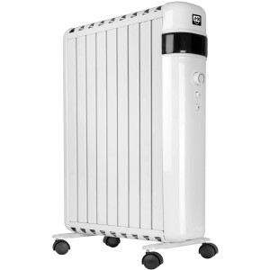Weißer, ölfreier SHX Radiator SHX30OF2000 mit 9 Rippen und Rollen.