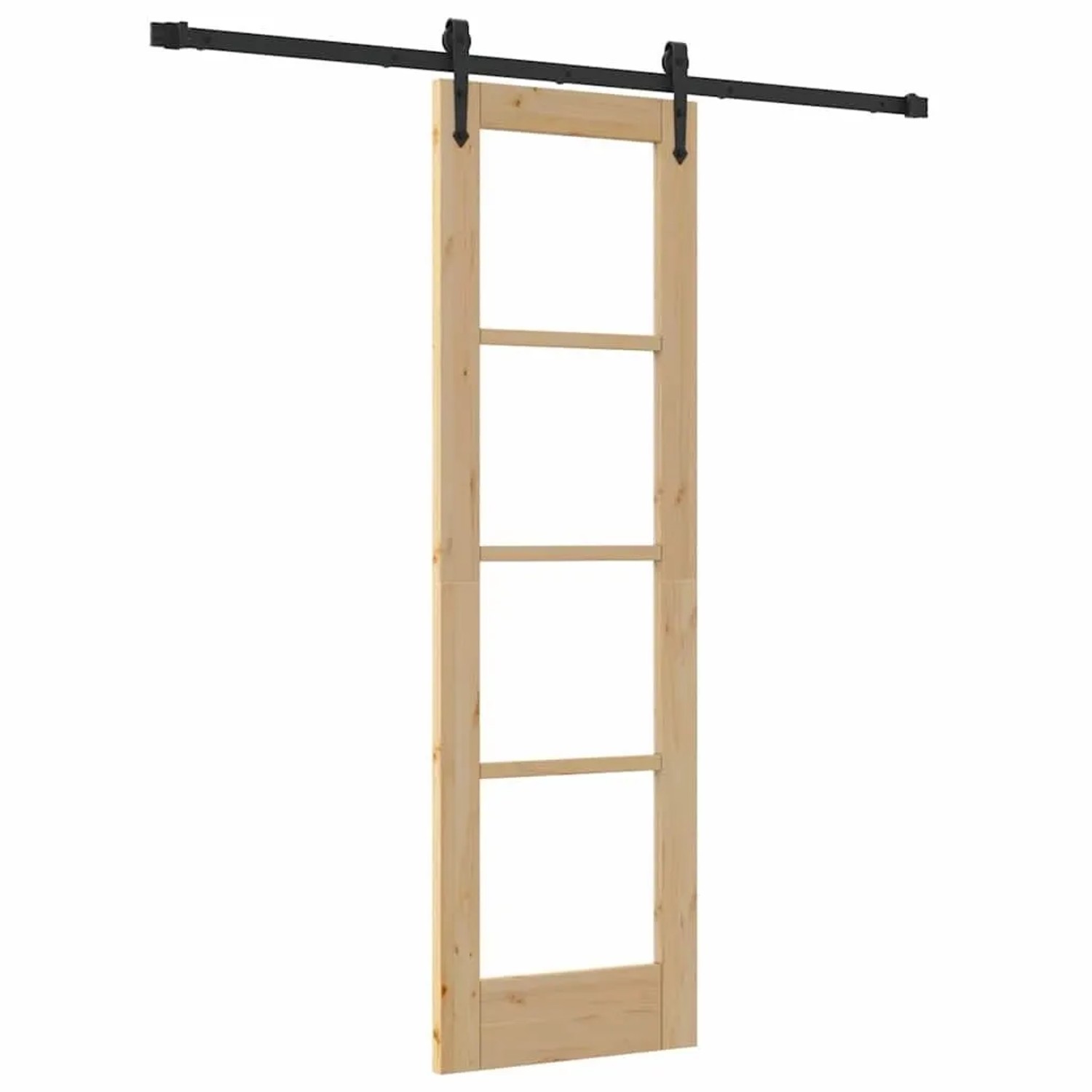 vidaXL Schiebetür Natur 61 x 198,5 cm Massivholz Kiefer und Glas 3332321