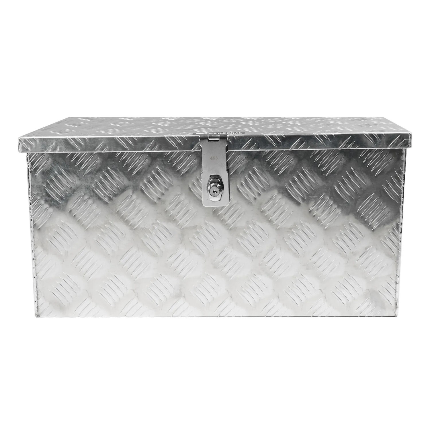 Abschließbare PROREGAL Deichselbox aus Aluminium für PKW Anhänger, 25x68x30cm.