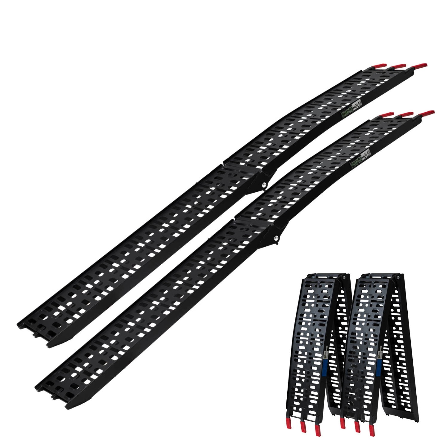 TRUTZHOLM 2x Auffahrrampe Klappbar 228 cm Traglast 680 kg Schwarz
