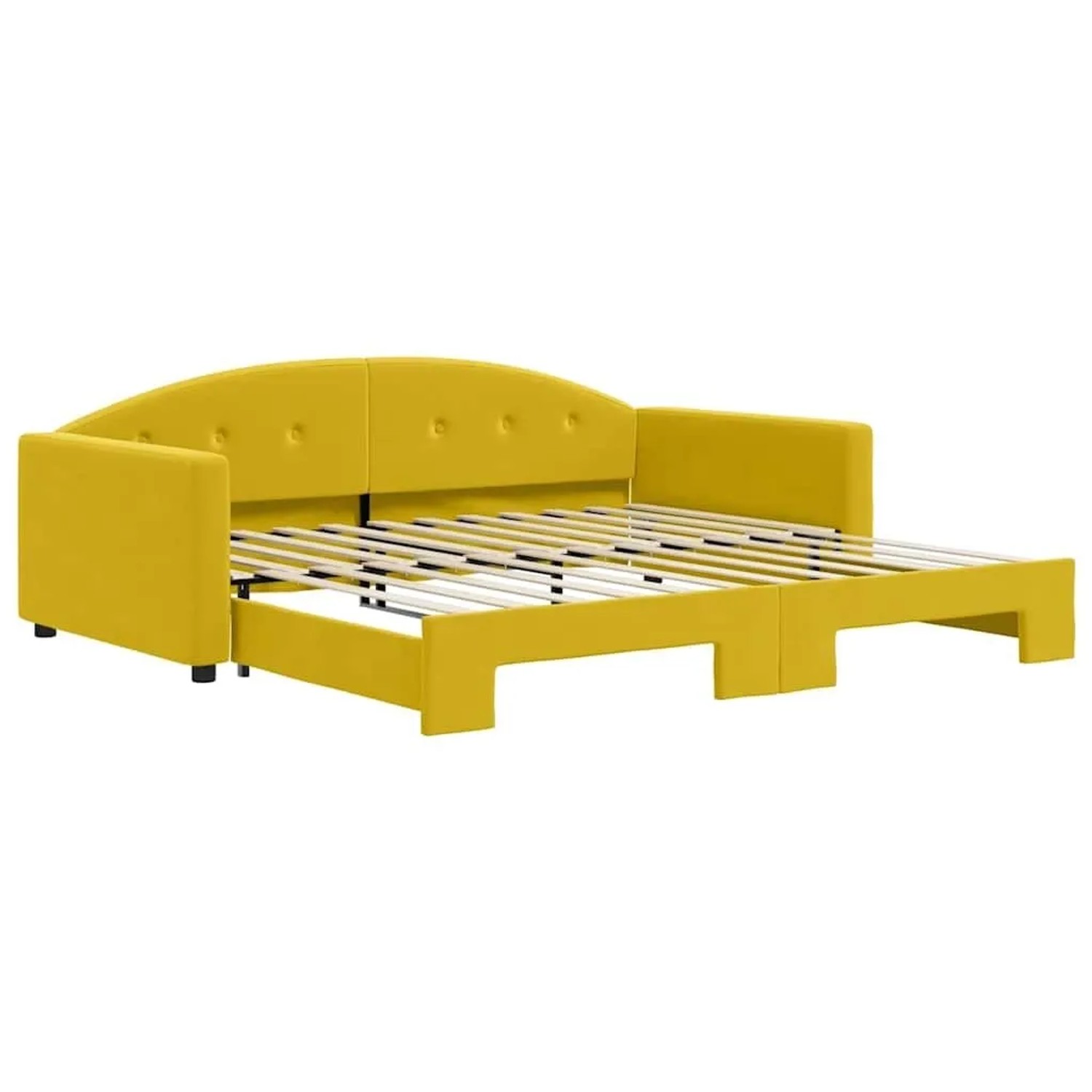 vidaXL Tagesbett Ausziehbar Gelb 100x200 cm Samt 3197313