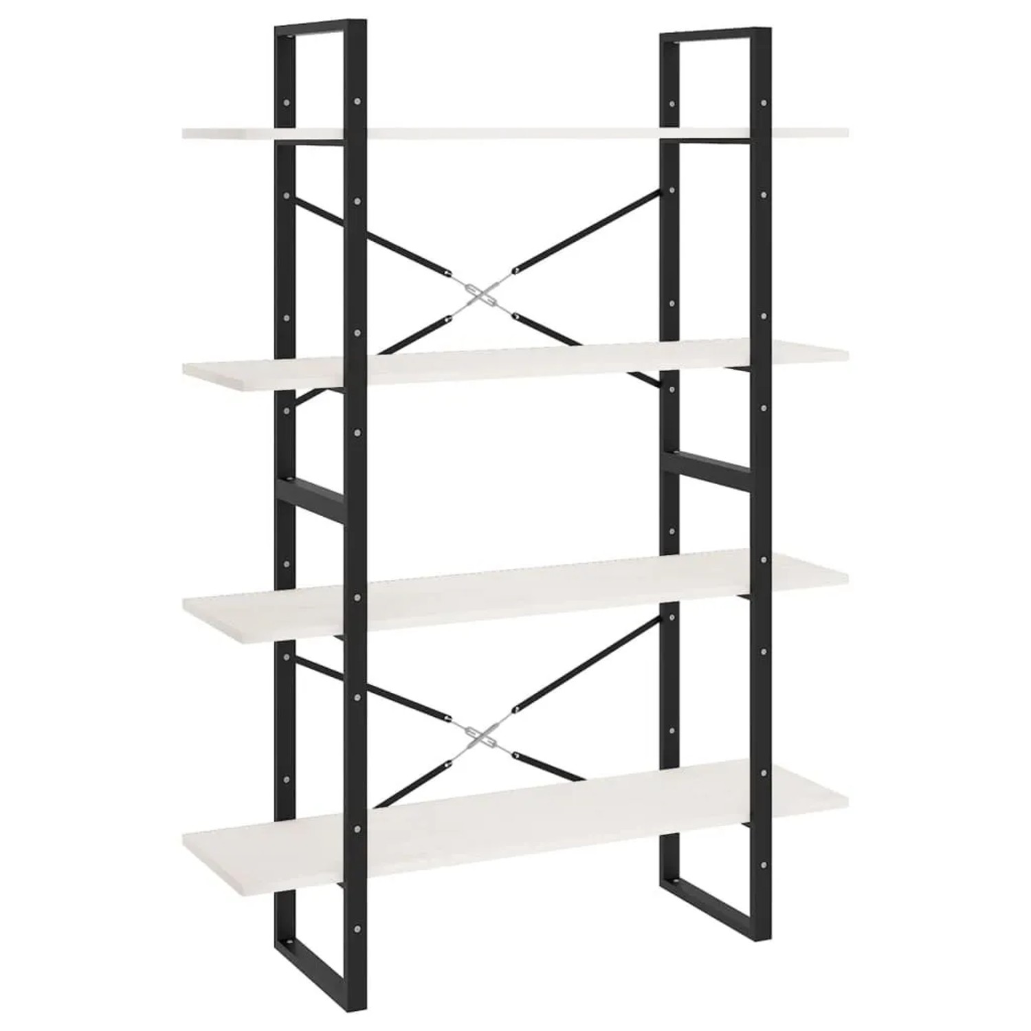 vidaXL Bücherregal 4 Böden Weiß 100x30x140 cm Massivholz Kiefer 806483 günstig online kaufen