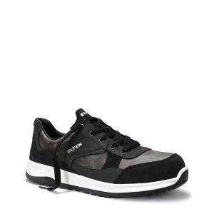 Elten Sicherheitshalbschuh Runaway Black, S3, Gr. 43, aus Leder und Nubukleder.