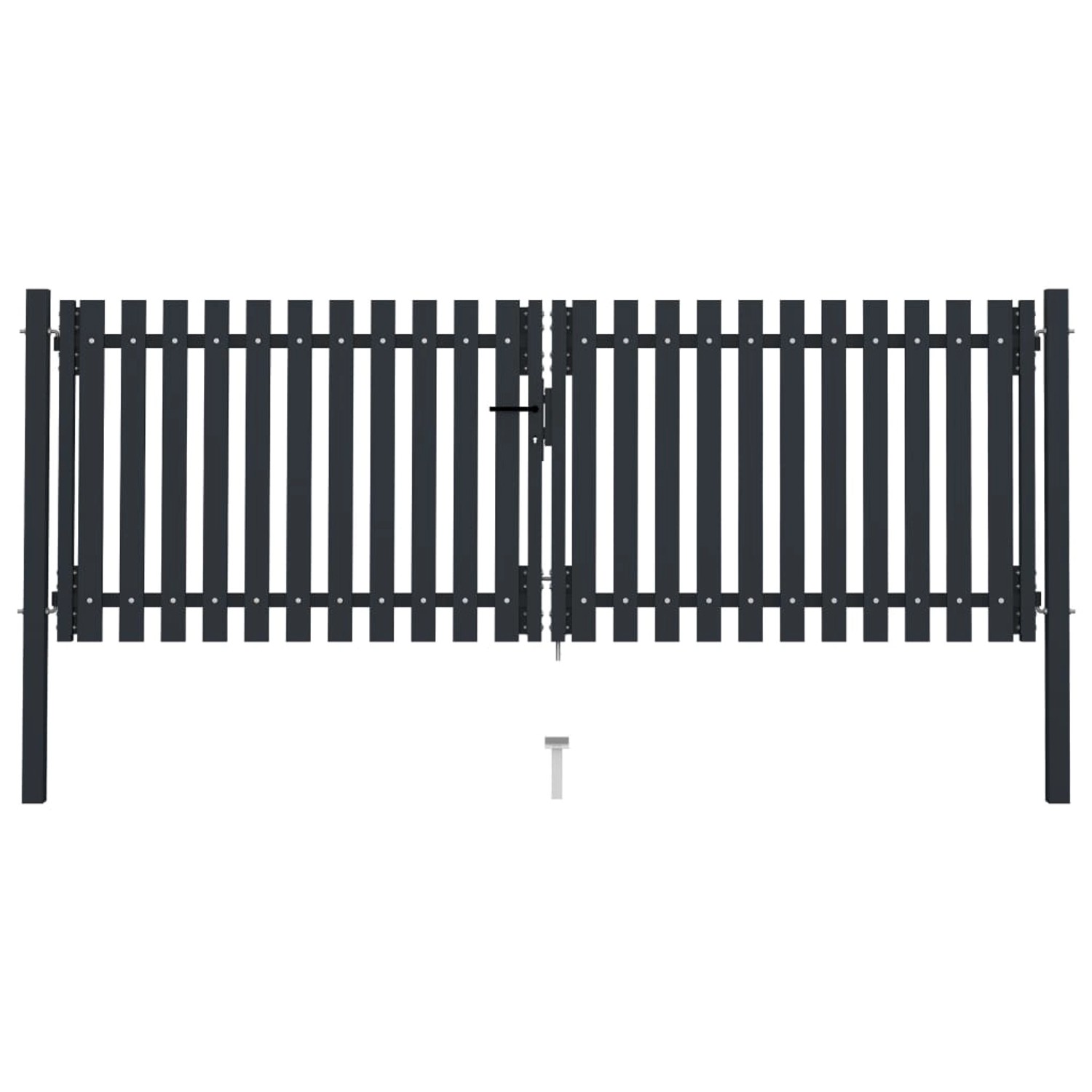 vidaXL Doppelflügel Zauntor Stahl 306x125 cm Anthrazit 146352 günstig online kaufen