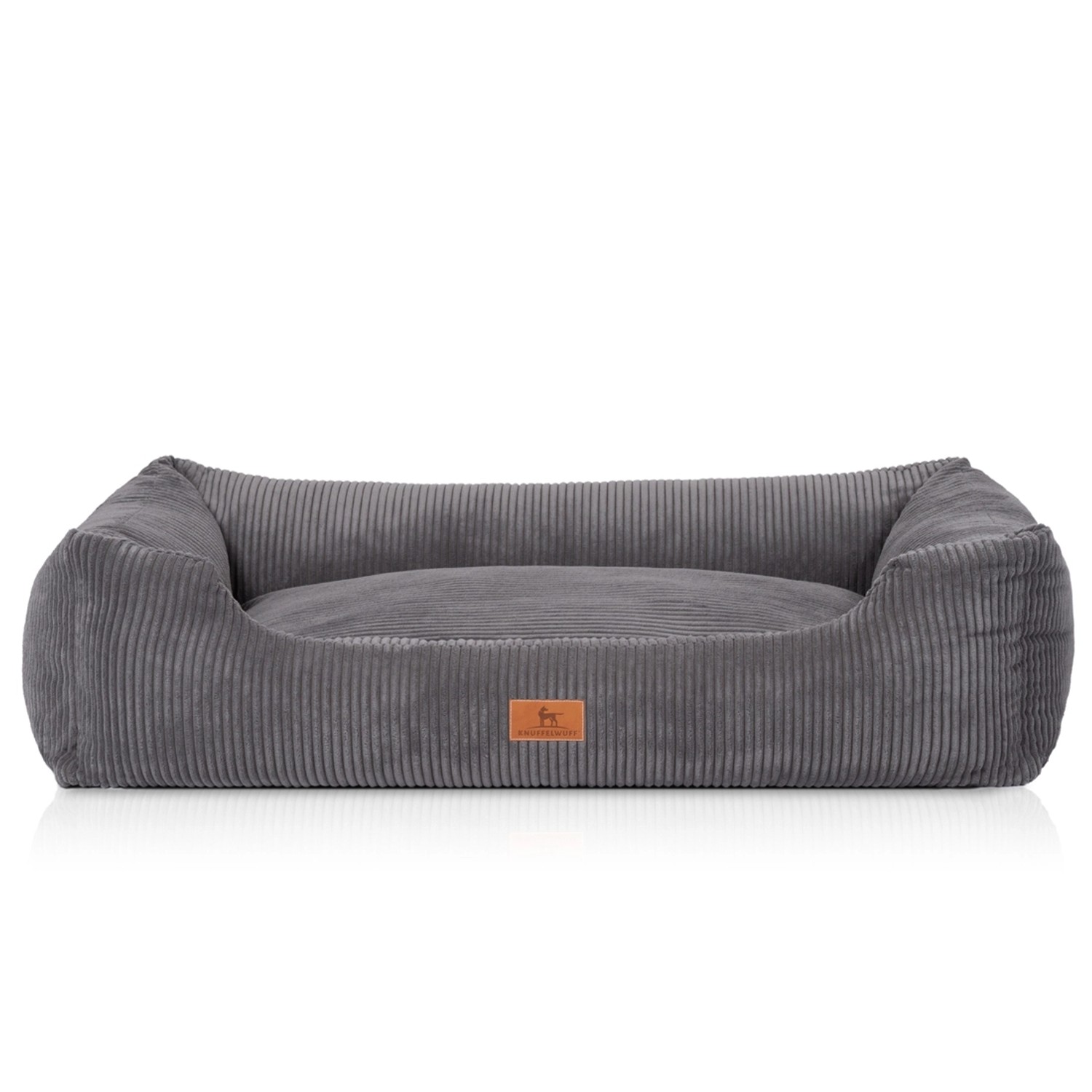 Knuffelwuff Hundebett Olivia Cord XXL 120 x 85cm Grau