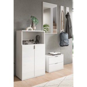 Inn.Furn Garderoben-Set 5-teilig in Weiß Hochglanz 184 cm SystemX