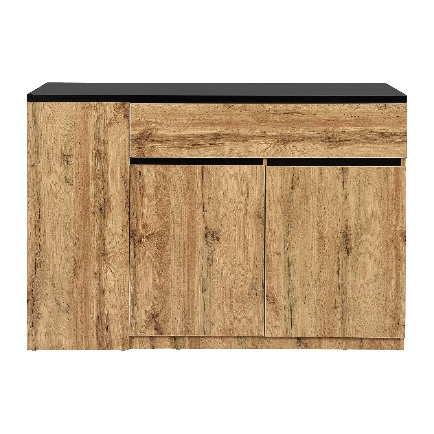 Vente-unique Kücheninsel Meili Schwarz  Naturfarben Hell 130 cm