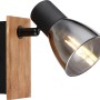 Globo Strahler Claude, 1-flammig, dunkelbraun/rauchfarben, Holz/Metall, für E14 Leuchtmittel