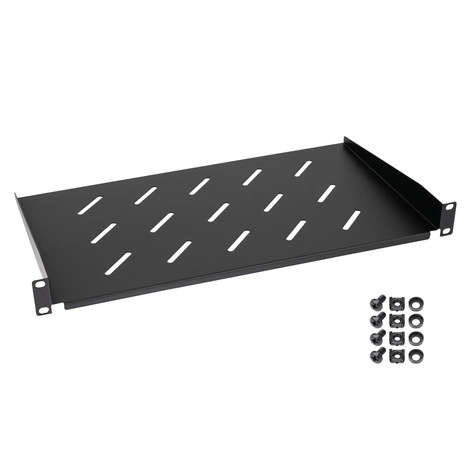HMF 65499 Fachboden für Serverschrank  19 Zoll  1 HE  250mm Schwarz