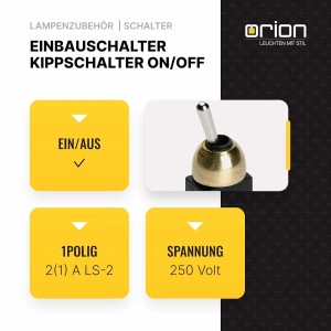 Orion Lightstyle Einbau-Kippschalter Gold, 5er-Set für Lampen & Leuchten.