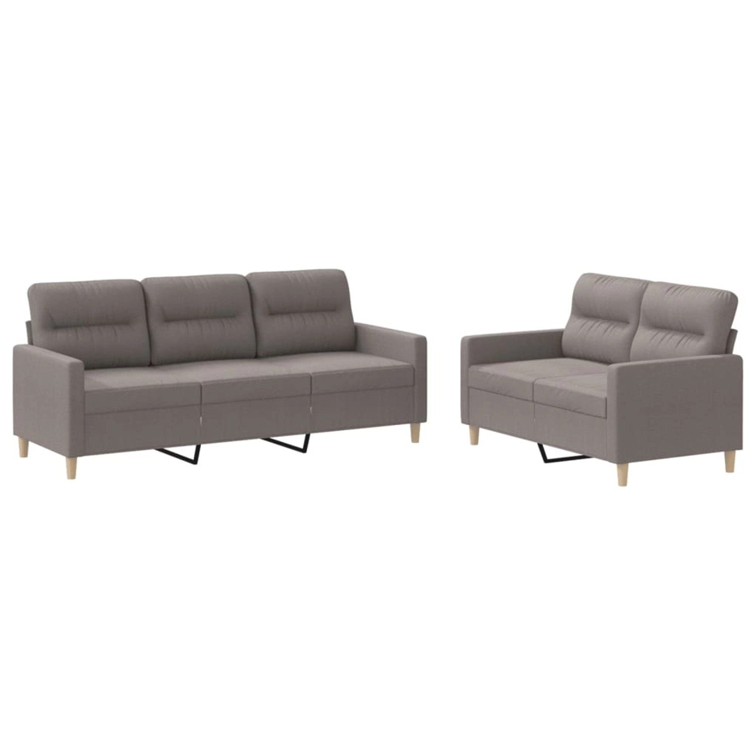 vidaXL 2-Tlg Sofagarnitur mit Kissen Taupe Stoff 3201607 günstig online kaufen