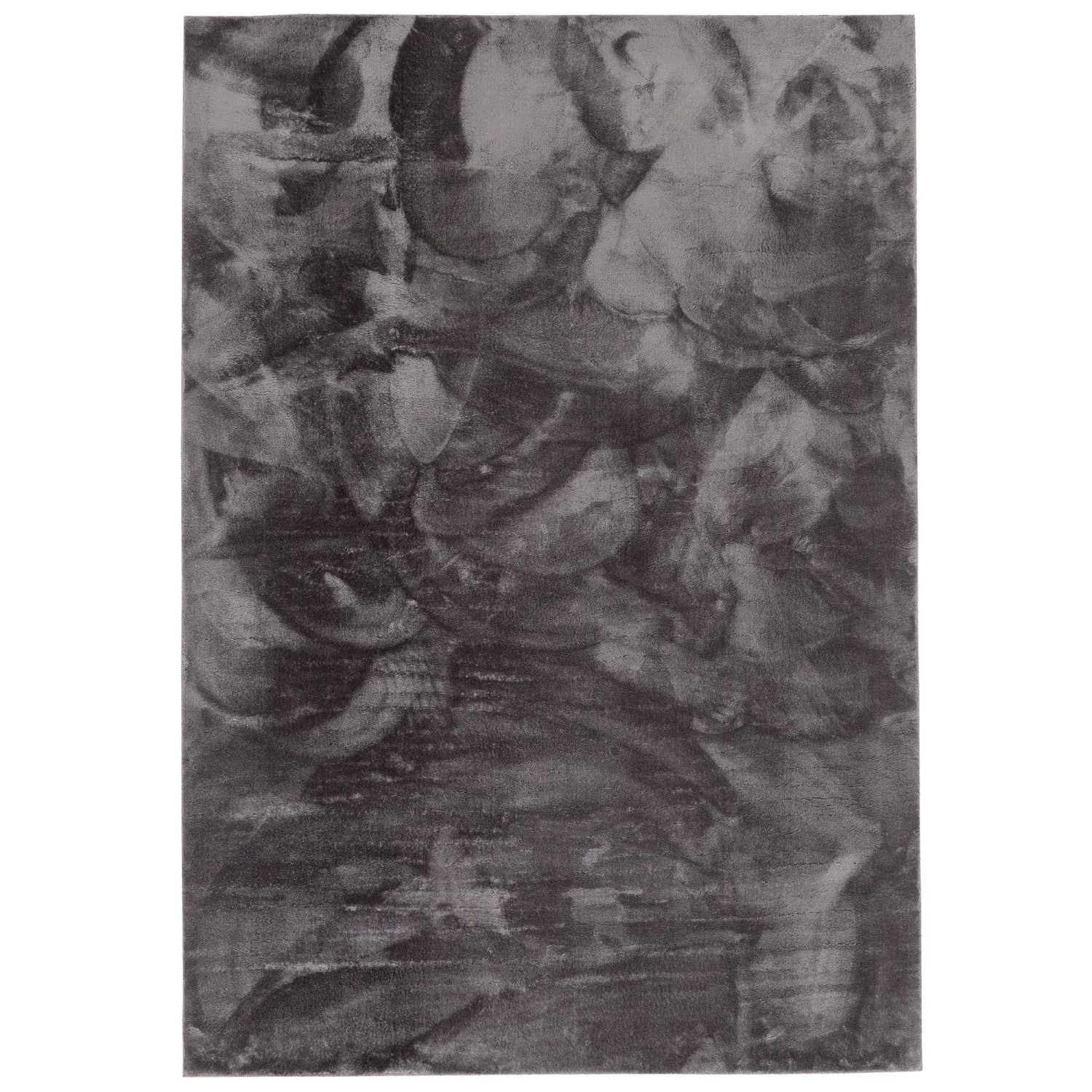 Pergamon Luxus Fellteppich Pearl Anthrazit, 160x230cm, Kurzflorteppich mit abstraktem Muster.