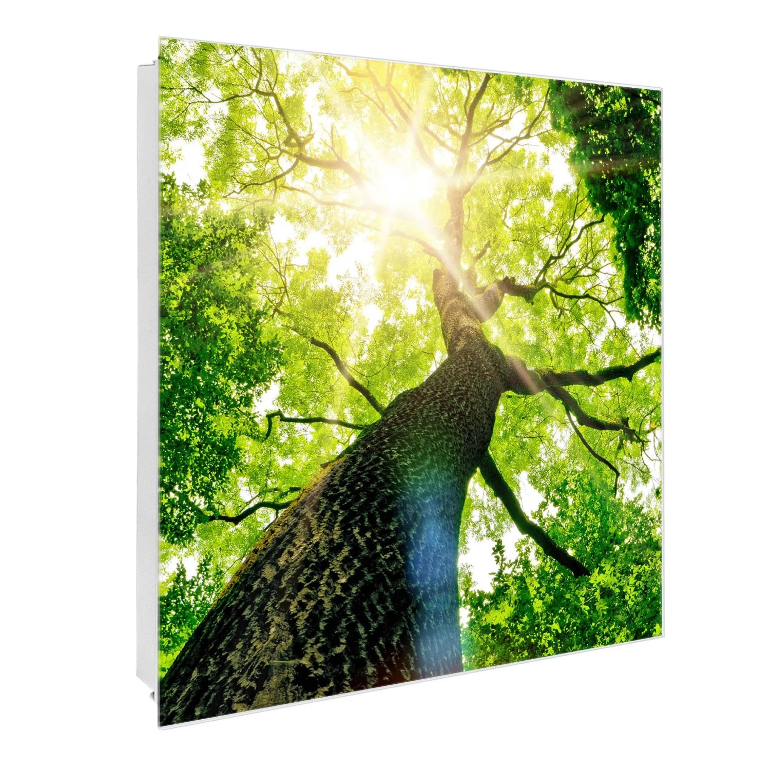 Banjado Großer Schlüsselkasten Glas 30x30cm Weiß Scharnier Links 50 Haken B günstig online kaufen