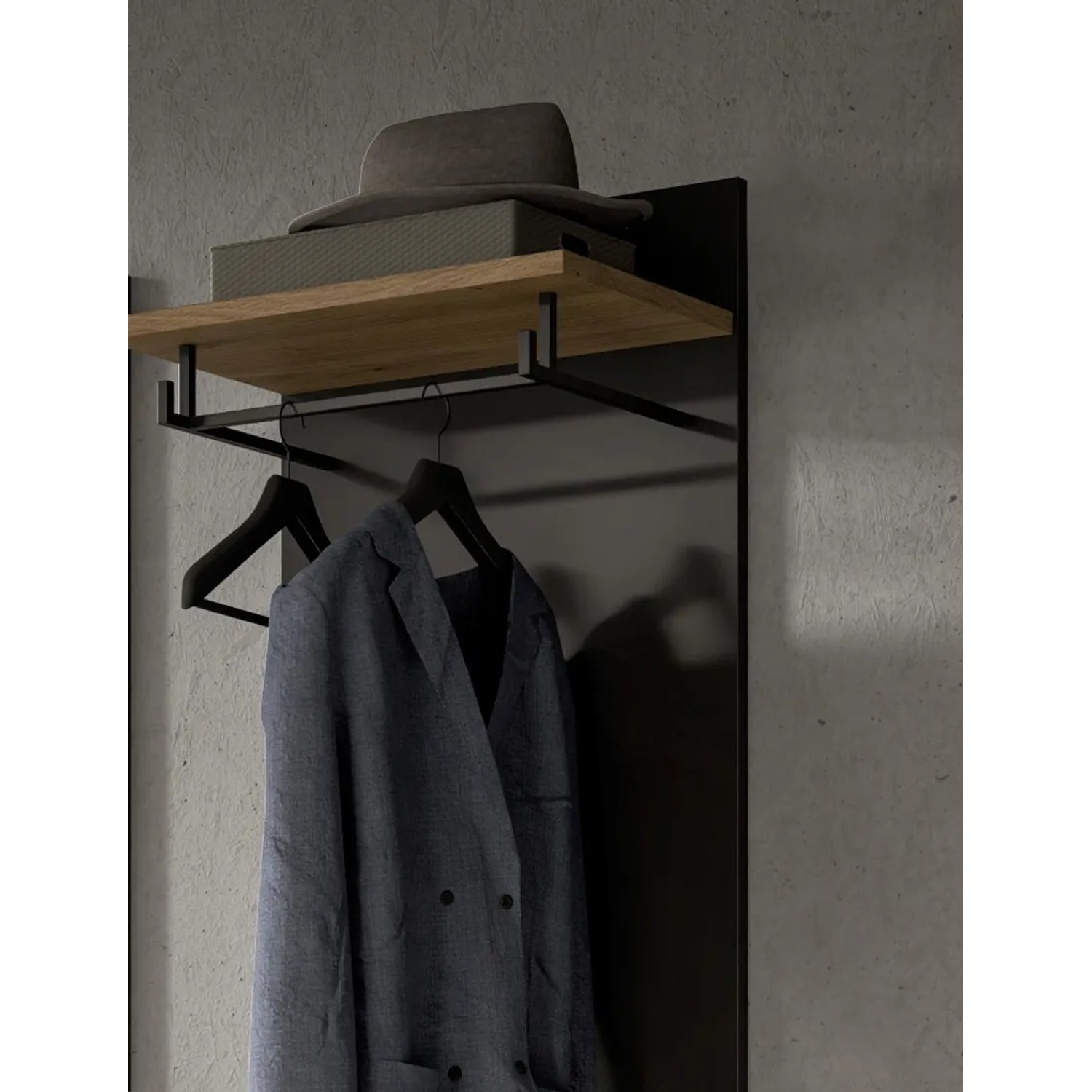 Inn.Furn Garderoben-Set 3-teilig in Eiche und Grau 140 cm Cooper_5