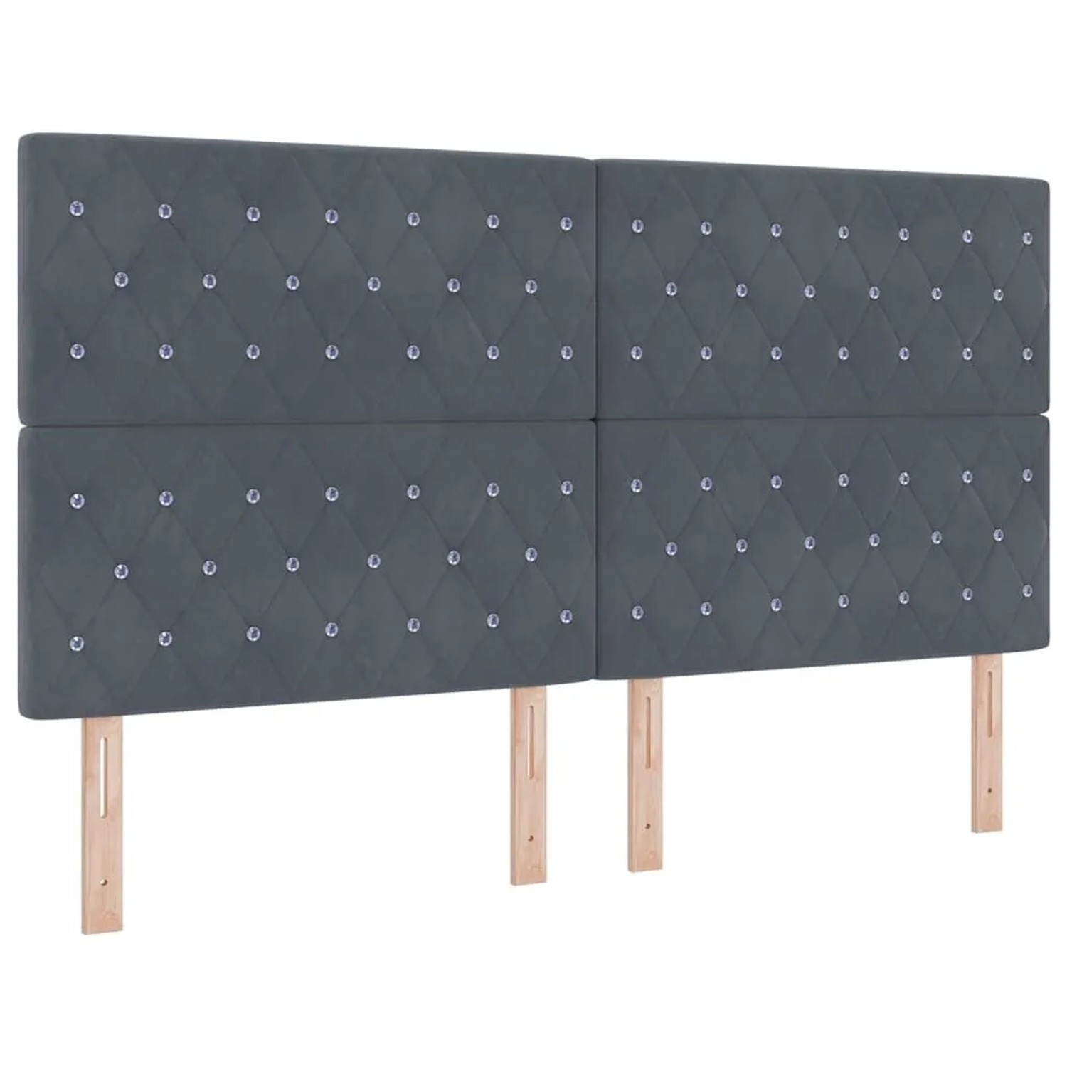 vidaXL LED Kopfteil mit LED-Lichtleisten Dunkelgrau 180 cm Polyester 3338373