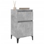 2er Set graue Nachttische (40x35x70 cm) im Beton-Look mit 2 Schubladen.