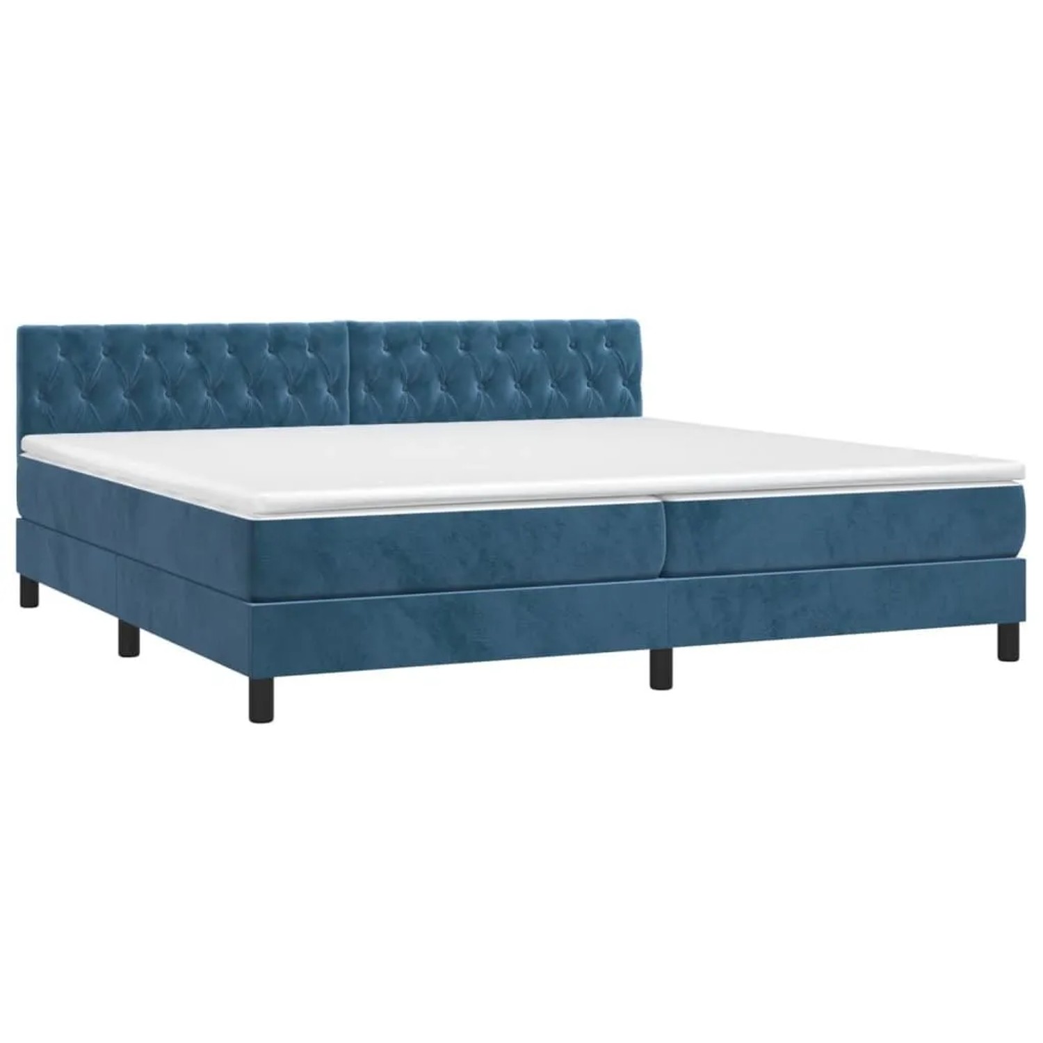 vidaXL Boxspringbett mit Matratze & LED Dunkelblau 200x200 cm Samt 3134607 günstig online kaufen