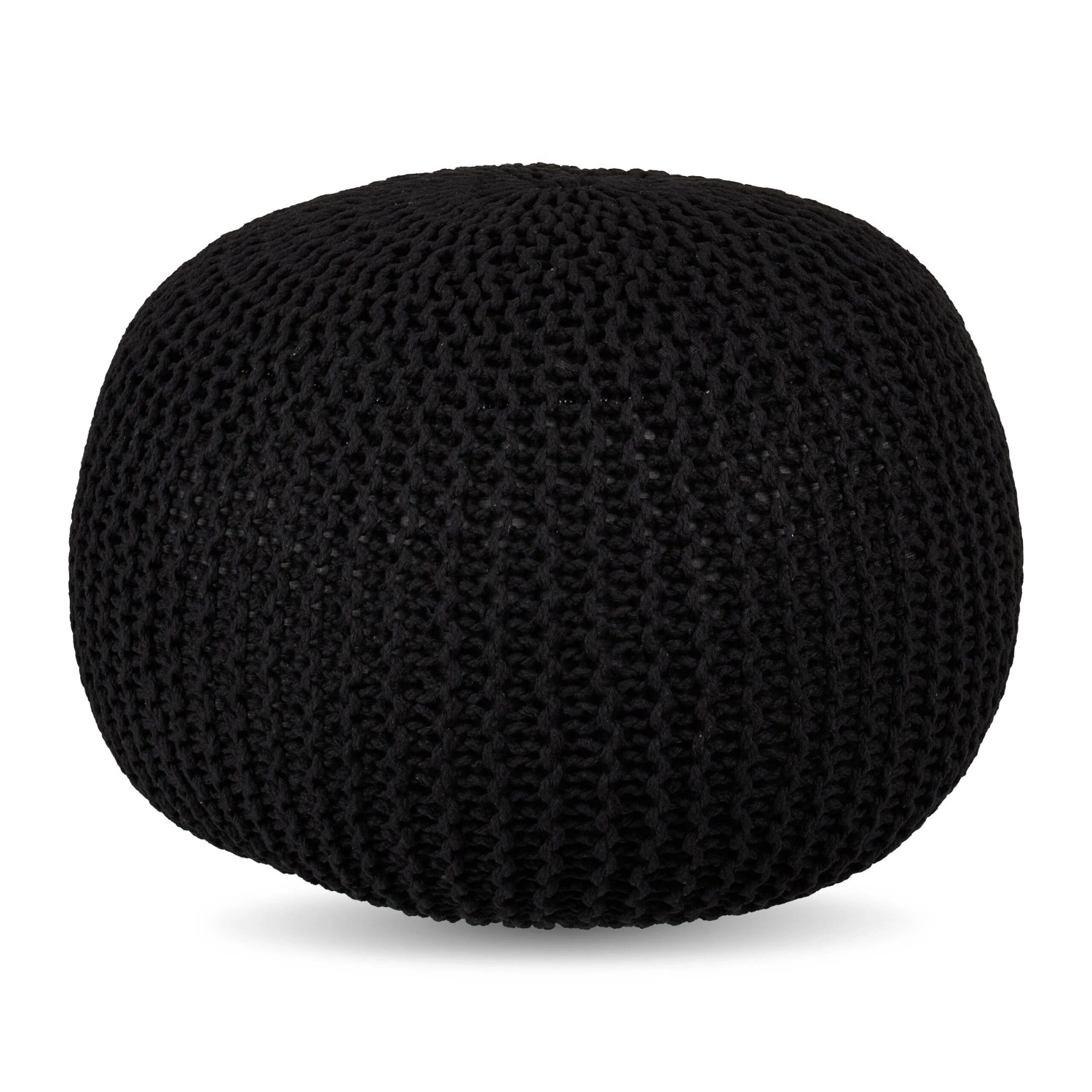 Relaxdays Sitzpouf Baumwolle Polystyrol Schwarz Formstabil 33 cm x 46 cm 1,2 kg